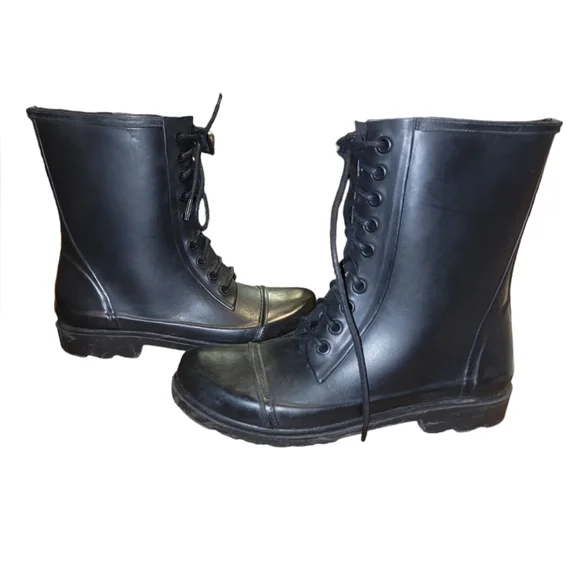 Steve Madden Rubber Combat Boots - Picture 2 of 7